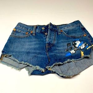Levi Button Fly Blue Jean Shorts